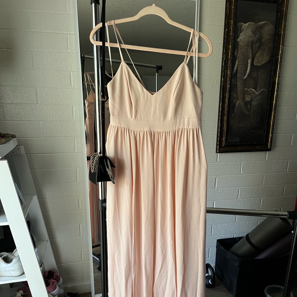 Blush floor length dress
